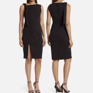 Calvin Klein Bow Tie Asymmetrical Design Sheath Dress